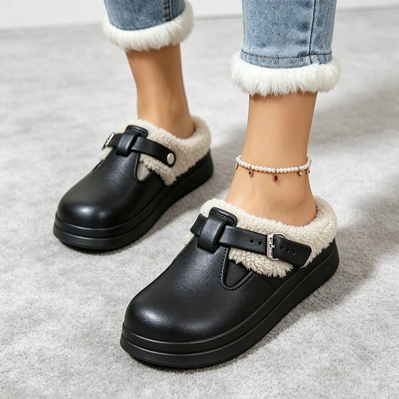 Crocs em eva peludo mules chinelos femininos para inverno - Imagem 18