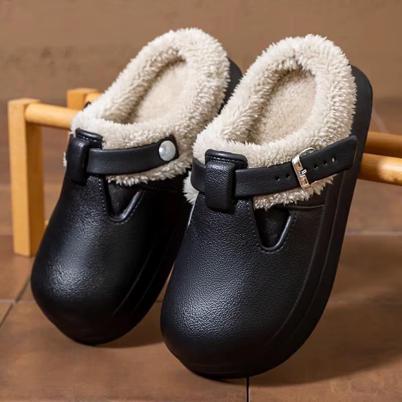 Crocs em eva peludo mules chinelos femininos para inverno - Imagem 23