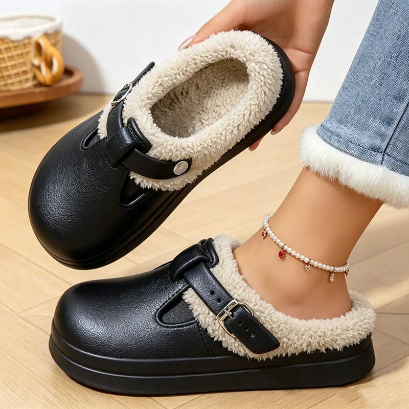Crocs em eva peludo mules chinelos femininos para inverno - Imagem 21