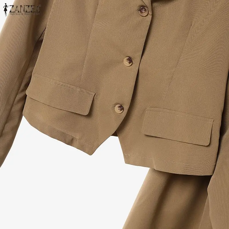 Zanzea elegante feminino 2 peças saia ternos pico lapela - Imagem 20