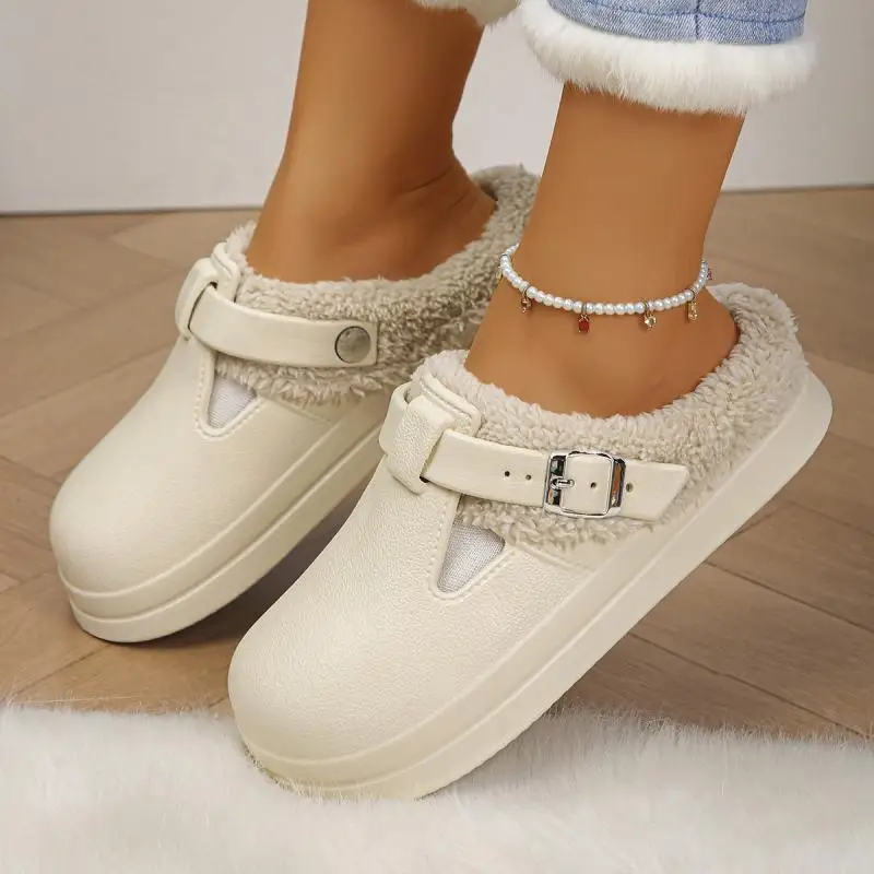 Crocs em eva peludo mules chinelos femininos para inverno - Imagem 10