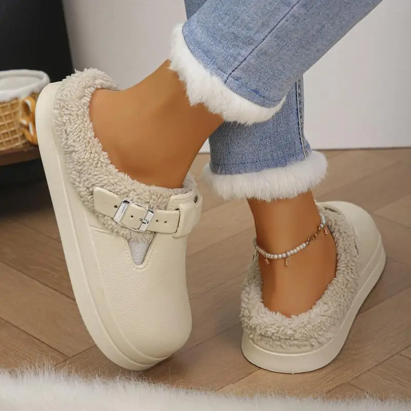 Crocs em eva peludo mules chinelos femininos para inverno - Imagem 14