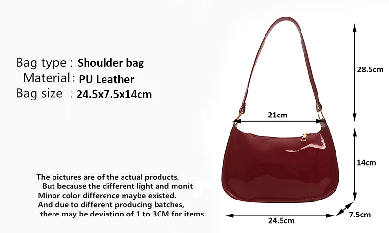 Bolsa de couro pu feminina versátil moda cor sólida cereja pingente bolsa de omb - Imagem 8